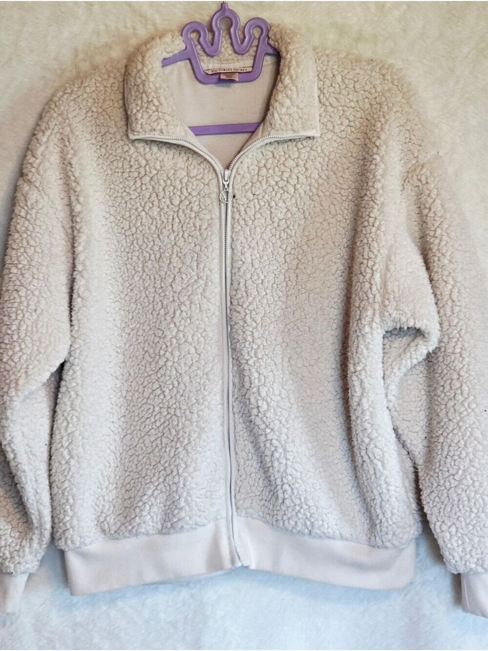 Victoria’s Secret Cream/Ivory Teddy Sherpa Full Zip Jacket